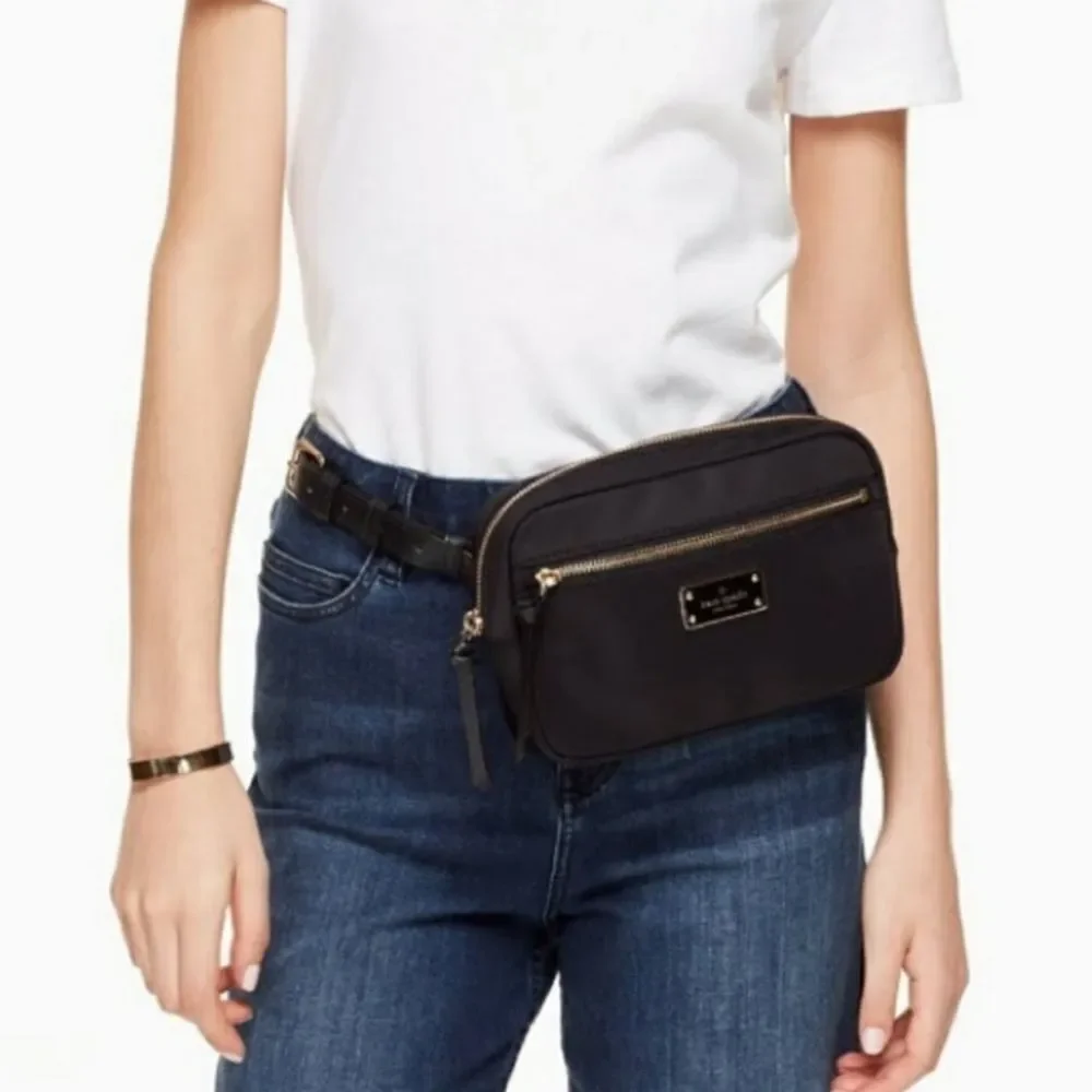 Kate Spade Sophy Wilson Road Nylon Fanny Pack Belt Bag Crossbody Black Adjustabl